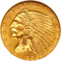 1909 $2.50 Indian NGC MS63