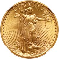 1914-S $20 St. Gaudens NGC MS66