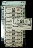 1953-A, $2 Legal Tender Notes. LOT OF 11 CONSECUTIVELY NUMBERED STAR NOTES