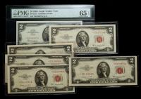 1953-B, $2 Legal Tender Star Notes. LOT OF 10 CONSECUTIVELY NUMBERED STAR NOTES plus 4 non consecutively numbered