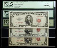 3-piece lot of PCGS graded $5 Legal Tender Red Seal Star Notes