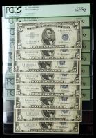 1953-A, $5 Silver Certificate. Group of 8 Consecutively Numbered Notes