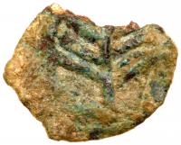 Judea. Herodian Dynasty. Herod I The Great, ca. 40 BCE, AE Half Prutah (0.6 g) - 2