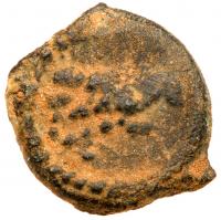 Judea. Herodian Dynasty. Herod I The Great, ca. 40 BCE, AE Half Prutah (0.95 g) - 2
