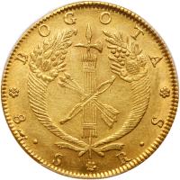 Colombia. 8 Escudos, 1833-RS (Bogota) PCGS About Unc - 2