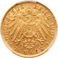 German States: Bremen. 10 Marks, 1907-J PCGS MS62 - 2