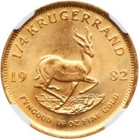 South Africa. Â¼ Krugerrand, 1982 NGC MS68 - 2