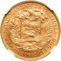 Venezuela. 20 Bolivares, 1912 NGC MS65 - 2