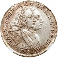 German States: Anhalt-Zerbst. 2/3 Taler, 1742 NGC AU55