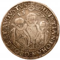 German States: Saxony. Taler, 1597-HB NGC VF30