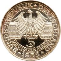 Germany. 5 Marks, 1955-G PCGS PF66 DC - 2