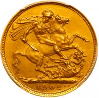 Great Britain. Coronation Short Set: Sovereign and Half Sovereign; Crown through Maundy Set, 1902 - 2