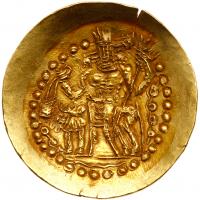 Kushano-Sasanian. Varahran (Peroz III), ca. AD 350-360, Gold Dinar (7.78 gm) EF - 2