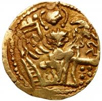 Kushano-Sasanian. Vasudeva III, ca. AD 360-365. Gold Dinar (8.06 gm) Choice VF - 2