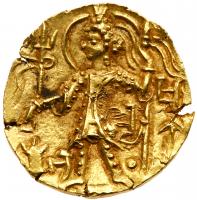 Kushano-Sasanian. Imitation of the Kushans, ca AD 400. Debased Gold Stater (7.77 gm)