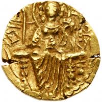 Kushano-Sasanian. Imitation of the Kushans, ca AD 400. Debased Gold Stater (7.77 gm) - 2