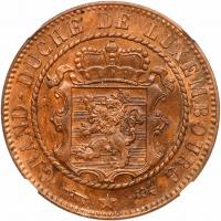 Luxembourg. 10 Centimes, 1870 NGC MS61 BR