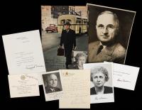 Truman, Harry S. Outstanding Collection of 15 Signed Pieces: 4 Signed Photos by Truman, Signed Pieces by Bess and Margaret Truma