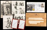 Churchill, Winston S. Interesting Churchill Ephemera Including Signed Photo by Joseph Davis 4 Original WW2, Photos, a Telegram,