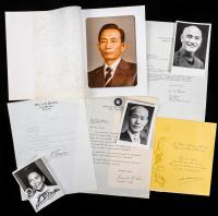 Asian Leaders: Signed Photos Chiang Kai-shek, Park Chung-hee, Chen Cheng, Ferdinand Marcos. Other Signed Paper by Norodom Sihano