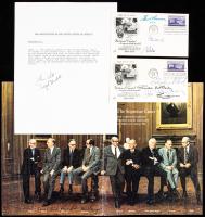 Supreme Court Justices of the 20th Century: Four Signed Pieces with 18 Signatures Each Including the All Justices of the Burger