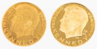 John F. Kennedy Collection: Two (2) Bavarian Mint Memorial Medals with Bust of JFK with German on Verso .900 Fineness, 20mm and