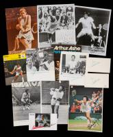 Tennis Greats: 4 Signed Photos, 2 signed 3 x 5" Cards by Arthur Ashe, Jimmy Connors, Billy Jean King, Ivan Lendl, Chris Everett