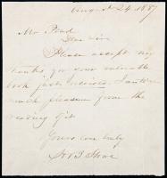Stowe, Harriet Beecher; Scarce ALS Dated 1887/9 Sent to Author, J.B. Pond Thanking for Book of Speeches by Her Brother, Henry Wa