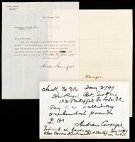 Morgan, J.P. Jr. & Andrew Carnegie: Two Typed Letters Signed w/Carnegie's Having Extensive Endorsement Instructions in His Hand