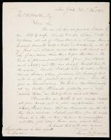 Morse, Samuel F.B: Beautifully Scripted ALS Dated 1848 to Father-In-Law On Family and References Diamonds from Sultan of Ottoman