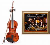 The Three Tenors: Pavarotti, Domingo, Carreras Autographed Color Photo plus Domingo and Carreras Signed Violin.