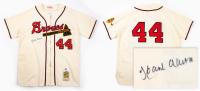 Hank Aaron Signed Cooperstown Jersey Mitchell & Ness, Wool Zip-Up, Milwaukee Braves #44, Logo/Name Soon To Be Retired, Certified