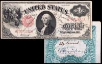 1917 Oversized US 1$ Note Signed by Baseball Legends Dizzy Dean, Dizzy Trout, Boxing Great Gene Tunney and Acclaimed Jockey, Edd