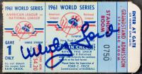 HOF Whitey Ford Signed, Game 1, 1961 World Series Ticket, MVP of the Championship Between the Yankees and Cincinnati Reds