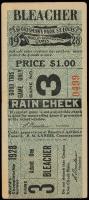 1928 World Series Ticket Game 3, NY Yankees Over St. Louis Cardinals in 4 Game Sweep, Great Batting by Babe Ruth and Lou Gehrig.