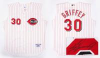 Ken Griffey Jr. Signed MLB Authentics Cincinnati Reds Jersey, Russell Athletic, Hologram Cert by Steiner Sports Size 52 All Pape