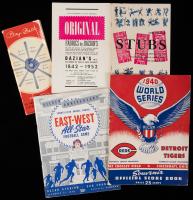 4 Vintage Sports Related Publications: 1940 World Series Program, 1949 East-West All-Star Game, 1941 Play Ball, Booklet of 440 P