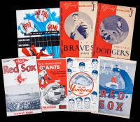 Seven (7) Scarce Vintage Baseball Programs and Score Cards: 1941 Braves, 1941 Dodgers, 1953 Red Sox, 1960 Yankees, 1964 Red Sox,