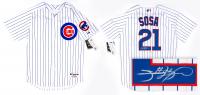 Sammy Sosa Signed Chicago Cubs #21 Majestic Athletic Jersey, Size 48 Still with Paper Tags