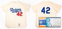 Jackie Robinson, #42,Cooperstown Authentic Collection Brooklyn Dodgers Jersey, 100% Wool + Dodgers Ticket, 50th Anniversary of R