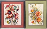 J. Friend and Linda Cassidy. "Florals in Watercolor", Two Works