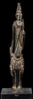 Vintage Dogon Bronze Sculpture of Tribesman with Exceptional Detail, Colors and Natural Patina.