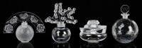 RenÃ© Lalique, 4 Perfume Bottles: Magnificent Follies Perfume Bottle, 1920s Worth Dans La Nuit, Spiral Scent Bottle & Clairefont