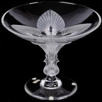 RenÃ© Lalique, Exquisite Virginia Peacock Compote, Signed and Mint