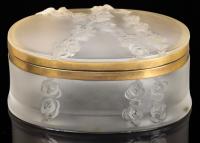 RenÃ© Lalique Coppelia, Lidded and Hinged Oval Casket, Signed.