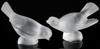 RenÃ© Lalique Pair of Crystal Sparrows, Signed