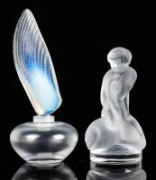 Lalique: Two Complimentary Pieces, The Coquillage Perfume Bottle and "Leda and the Swan" Feather Motif Perfume Bottle