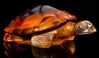 RenÃ© Lalique Turtle, Gorgeous Amber Glass Shell, Signed