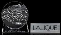 RenÃ© Lalique Albertville 1992 Olympic Commemorative and Lalique Lucite Display Sign