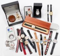 16 Watches 2 Pocket Watches: Pepsi, LA Dodgers, Puppies, Elvis Presley, Michael Jackson, Lionel Trains, Nixon, Agnew, Ford & Mer